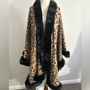 Faux Fur Cheetah Cape
